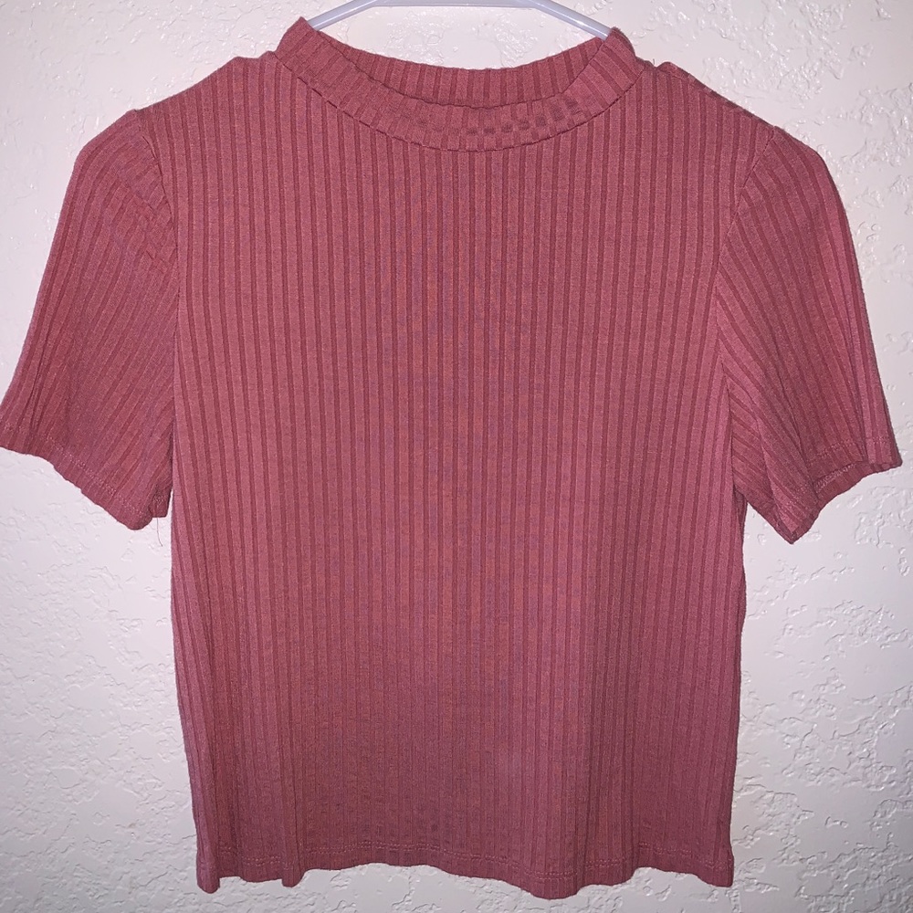 Coral iris high neck crop top